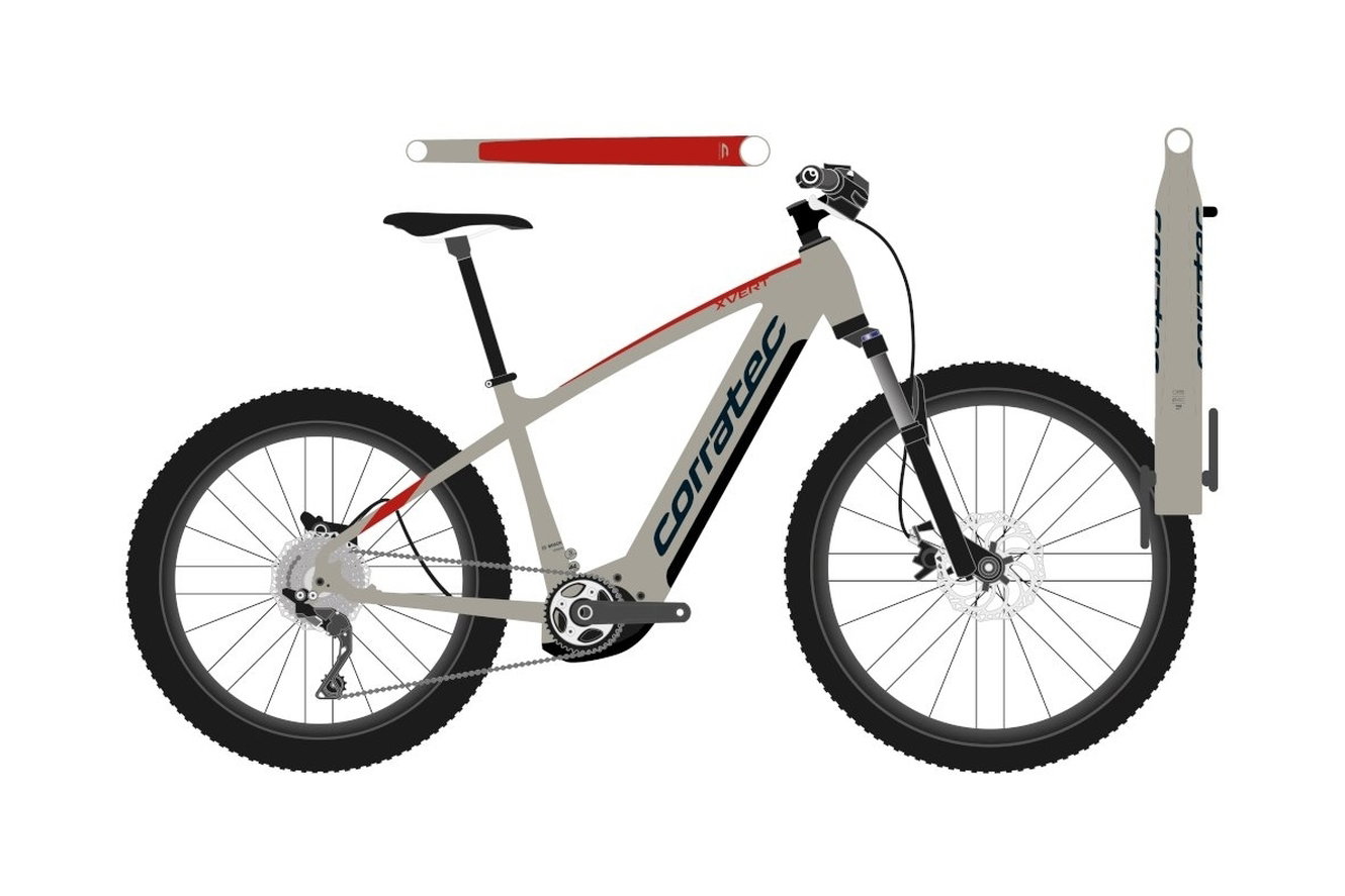 Corratec E-PowerX Vert Pro Gent sandmetallic/dunkelblaumetallic, 57 cm