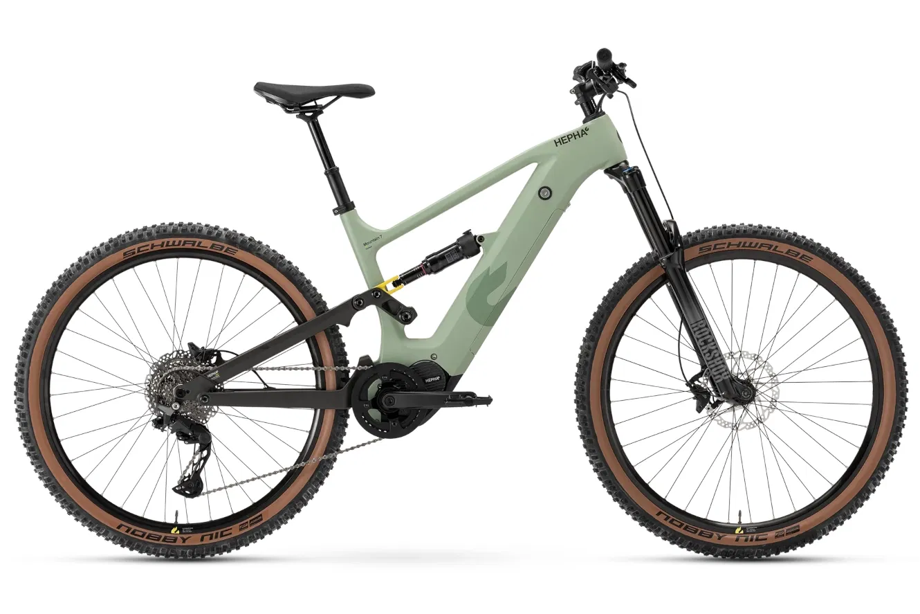 HEPHA All Mountain 7 Carbon Long Range High Step olive / black, matt, 44 cm | M | (29")