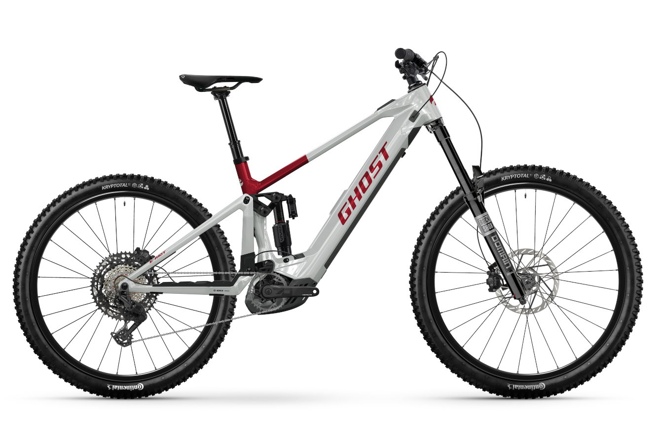 Ghost E-RIOT CF ADVANCED KIOX 300 High rebel red/misty gray glänzend, 47 cm | XL | (29/27,5")