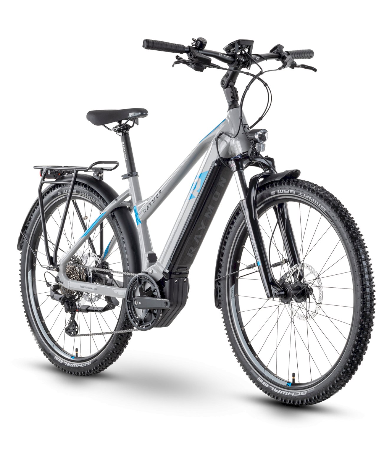 R RAYMON CrossRay E 6.0 Deore Damen grey / new blue / black, 27,5" - S